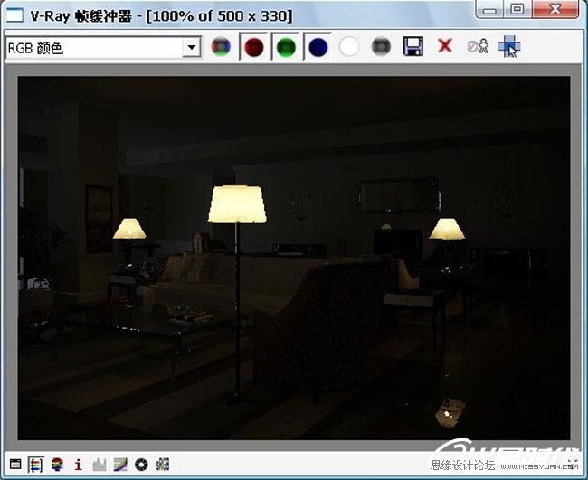 3D MAX实例教程：欧式客厅夜景渲染解析,PS教程,思缘教程网
