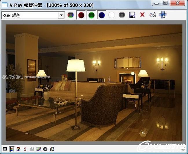 3D MAX实例教程：欧式客厅夜景渲染解析,PS教程,思缘教程网