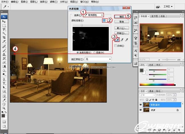 3D MAX实例教程：欧式客厅夜景渲染解析,PS教程,思缘教程网