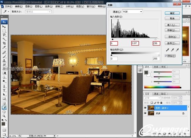 3D MAX实例教程：欧式客厅夜景渲染解析,PS教程,思缘教程网