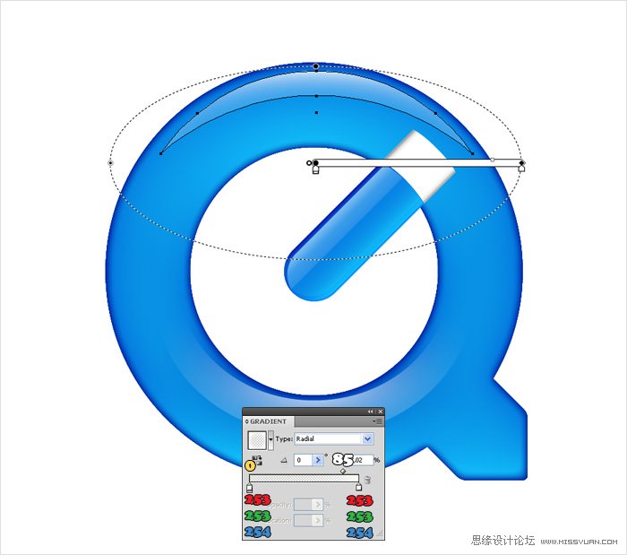 Illustrator教程：制作QuickTime Logo教程,PS教程,思缘教程网