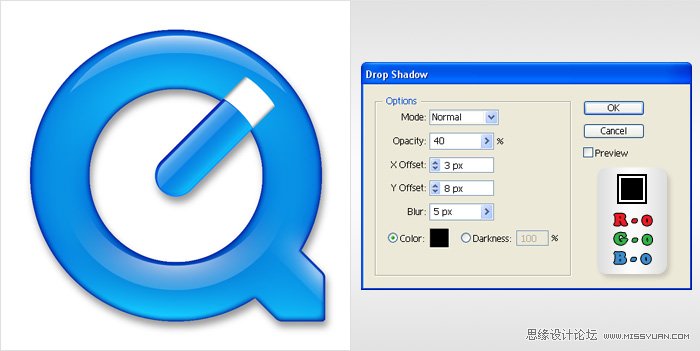 Illustrator教程：制作QuickTime Logo教程,PS教程,思缘教程网