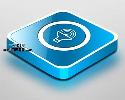 Photoshop设计三维立体矢量喇叭图标,PS教程,思缘教程网