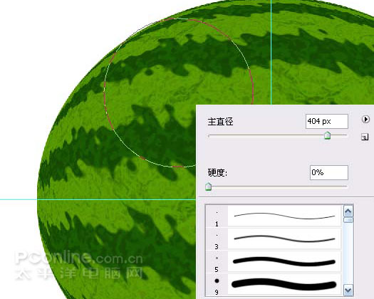 Photoshop鼠绘教程：教你绘制逼真可口的西瓜_中国教程网