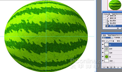 Photoshop鼠绘教程：教你绘制逼真可口的西瓜_中国教程网