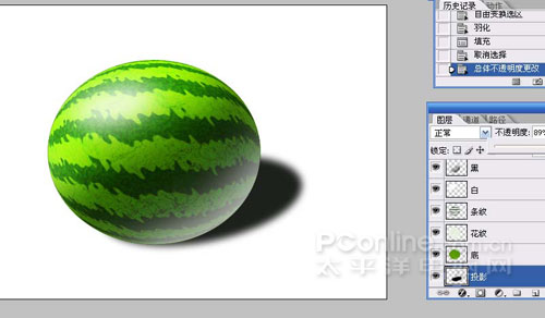 Photoshop鼠绘教程：教你绘制逼真可口的西瓜_中国教程网