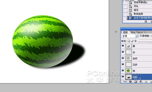 Photoshop鼠绘教程：教你绘制逼真可口的西瓜_中国教程网
