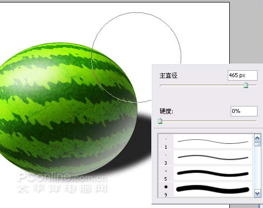 Photoshop鼠绘教程：教你绘制逼真可口的西瓜_中国教程网