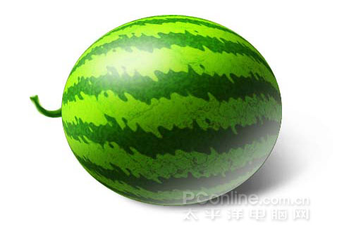 Photoshop鼠绘教程：教你绘制逼真可口的西瓜_中国教程网