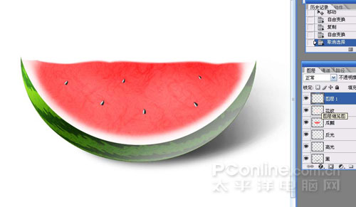 Photoshop鼠绘教程：教你绘制逼真可口的西瓜_中国教程网