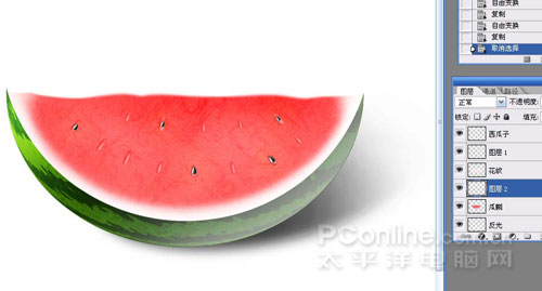 Photoshop鼠绘教程：教你绘制逼真可口的西瓜_中国教程网