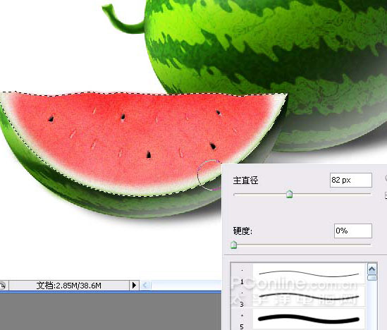 Photoshop鼠绘教程：教你绘制逼真可口的西瓜_中国教程网