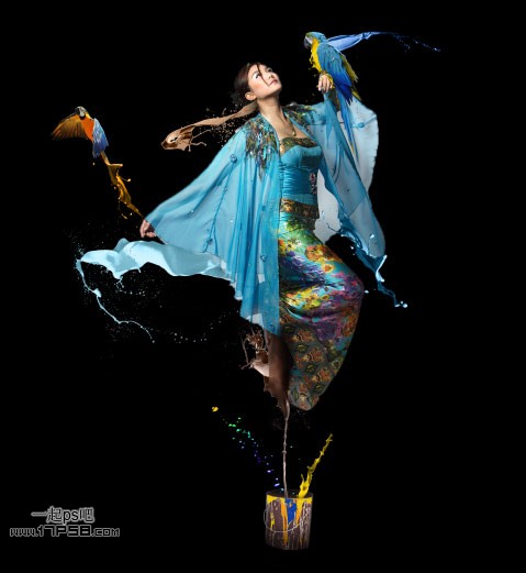 Photoshop合成超酷的飞天美女场景,PS教程,思缘教程网