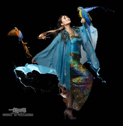Photoshop合成超酷的飞天美女场景,PS教程,思缘教程网