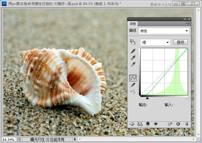 Photoshop快速调出写意海滩贝壳照片,PS教程,思缘教程网