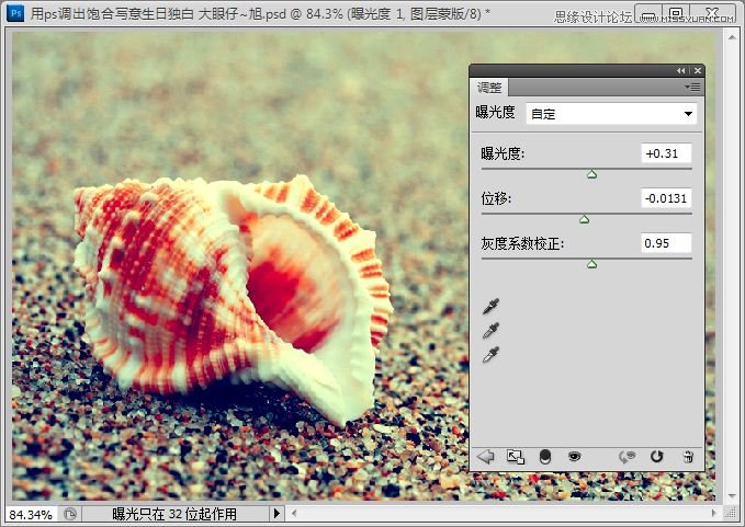 Photoshop快速调出写意海滩贝壳照片,PS教程,思缘教程网