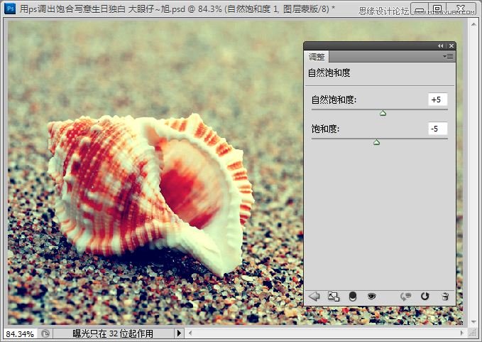 Photoshop快速调出写意海滩贝壳照片,PS教程,思缘教程网