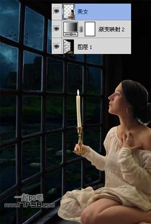 烛光 美女 夜景 ps教程