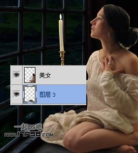 烛光 美女 夜景 ps教程