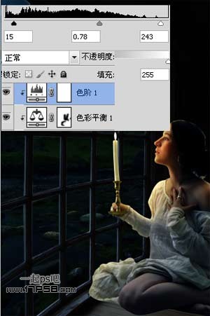 烛光 美女 夜景 ps教程