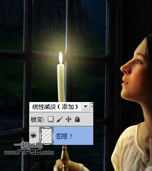 烛光 美女 夜景 ps教程