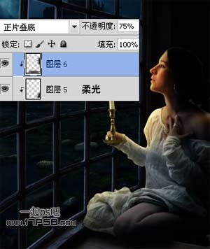 烛光 美女 夜景 ps教程