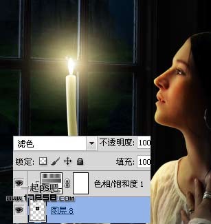 烛光 美女 夜景 ps教程