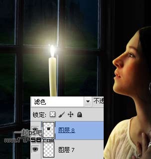 烛光 美女 夜景 ps教程
