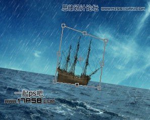Photoshop合成飞龙火烧海上商船壁纸,PS教程,思缘教程网
