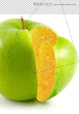 Photoshop合成一只想变成橙子的苹果,PS教程,思缘教程网