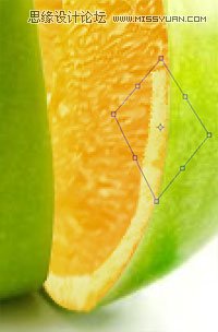 Photoshop合成一只想变成橙子的苹果,PS教程,思缘教程网