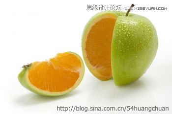 Photoshop合成一只想变成橙子的苹果,PS教程,思缘教程网