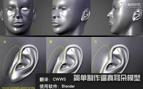 Blender建模教程：制作逼真耳朵模型