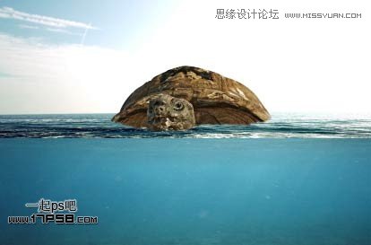 Photoshop创意合成乌龟海岛,PS教程,思缘教程网