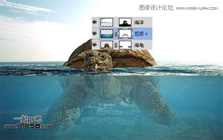 Photoshop创意合成乌龟海岛,PS教程,思缘教程网