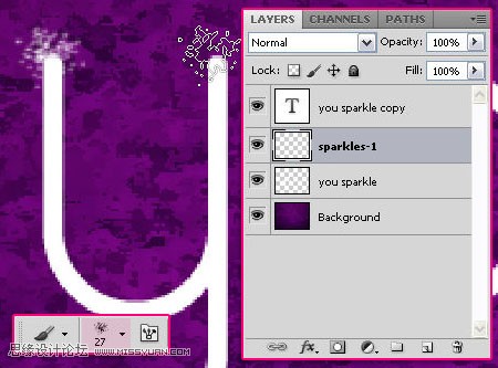 Photoshop制止可爱的发光烟花字教程,PS教程,思缘教程网
