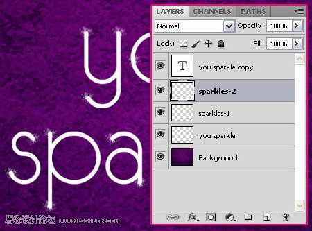 Photoshop制止可爱的发光烟花字教程,PS教程,思缘教程网