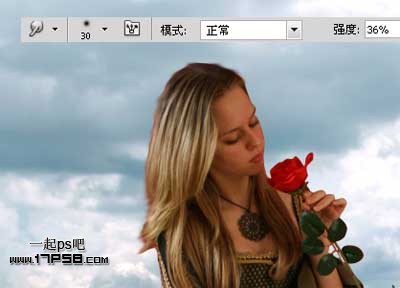 黎明 玫瑰 美女 ps教程