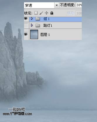 Photoshop合成迷雾江面泛舟的奇幻场景,PS教程,思缘教程网
