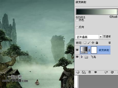 Photoshop合成迷雾江面泛舟的奇幻场景,PS教程,思缘教程网