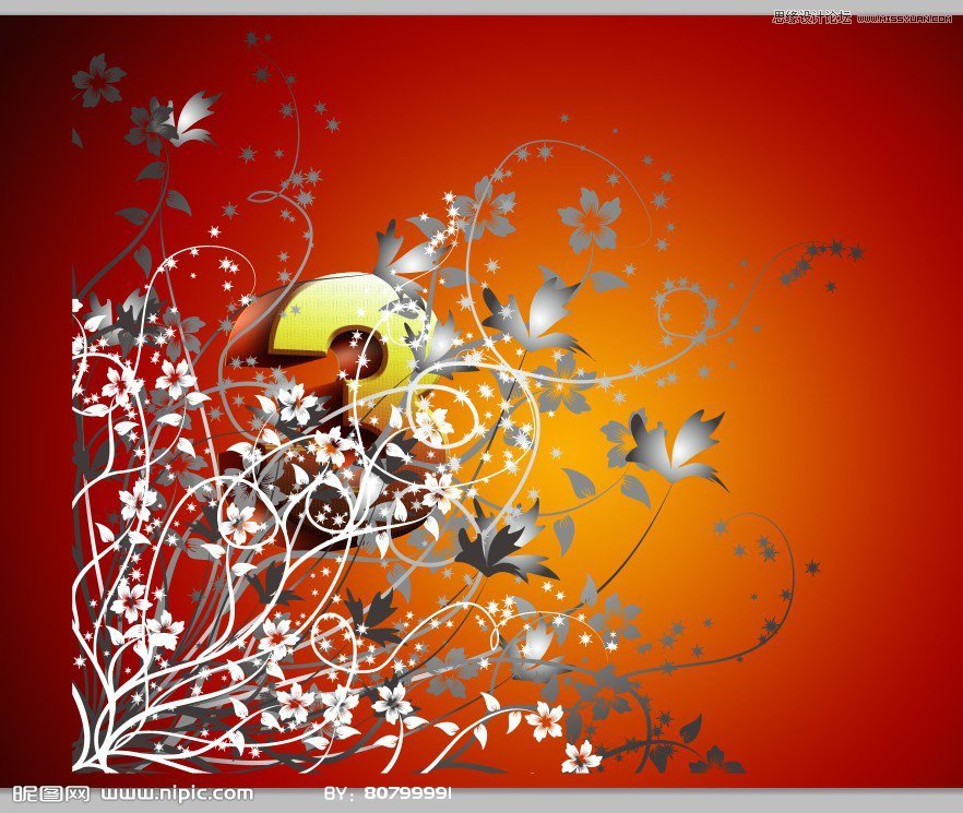 Photoshop制作立体质感3D花纹字效果,PS教程,思缘教程网