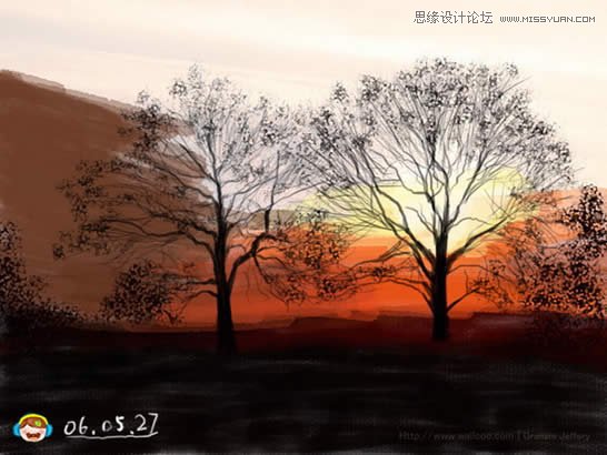 Photoshop与手绘板打造美丽晚霞风景图,PS教程,思缘教程网