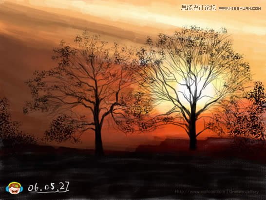 Photoshop与手绘板打造美丽晚霞风景图,PS教程,思缘教程网