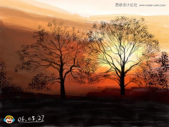 Photoshop与手绘板打造美丽晚霞风景图,PS教程,思缘教程网