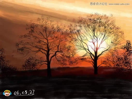 Photoshop与手绘板打造美丽晚霞风景图,PS教程,思缘教程网