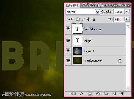 Photoshop制作梦幻光线效果的霓虹字,PS教程,思缘教程网