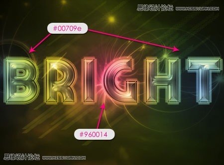 Photoshop制作梦幻光线效果的霓虹字,PS教程,思缘教程网