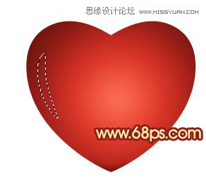 Photoshop绘制带有蝴蝶结的立体心形,PS教程,思缘教程网