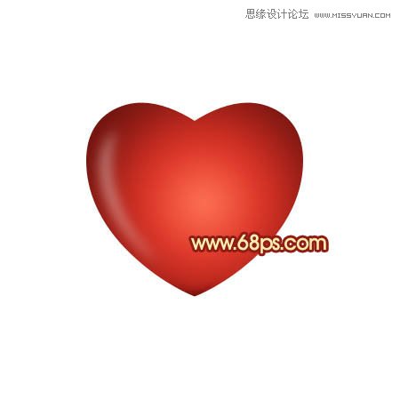 Photoshop绘制带有蝴蝶结的立体心形,PS教程,思缘教程网