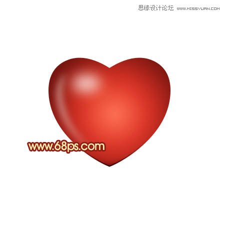 Photoshop绘制带有蝴蝶结的立体心形,PS教程,思缘教程网